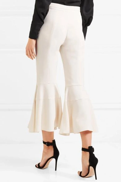 Shop Antonio Berardi Cropped Cady Flared Pants In White