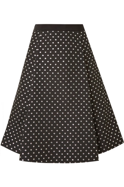 Shop Draper James Polka-dot Jacquard Skirt In Black