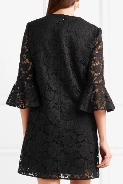 Shop Valentino Donna Ruffled Corded Lace Mini Dress