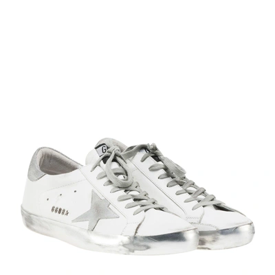 Shop Golden Goose Deluxe Brand Super Star Sneakers In Sparkle White-silver Star