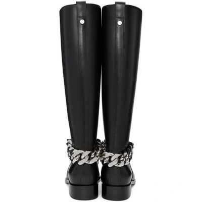 Shop Givenchy Black Chain Knee-high Boots In 001 Black