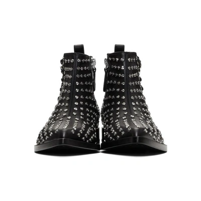 Shop Alexander Mcqueen Black Studded Chain Boots