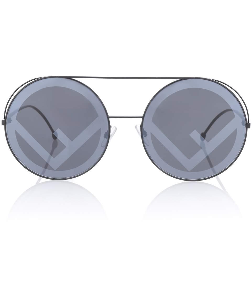 fendi black round sunglasses