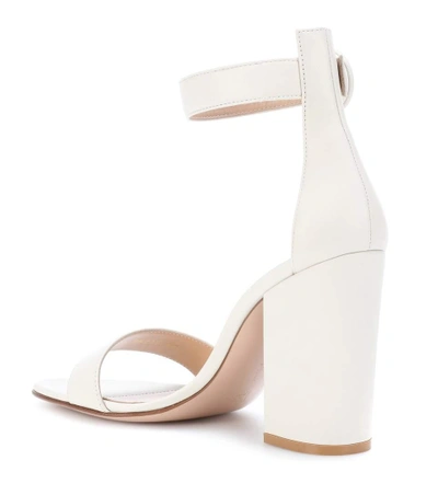 Shop Gianvito Rossi Versilia Leather Sandals In White