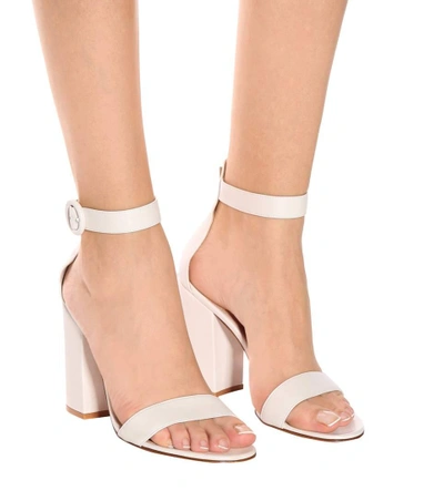 Shop Gianvito Rossi Versilia Leather Sandals In White