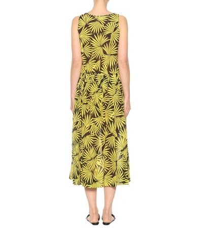 Shop Diane Von Furstenberg Printed Cotton And Silk Dress In Yellow