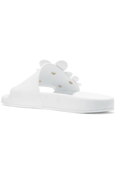 Shop Marc Jacobs Floral-appliquéd Rubber Slides In White