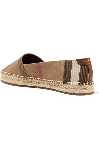 Shop Burberry Hodgeson Checked Canvas Espadrilles In Light Brown