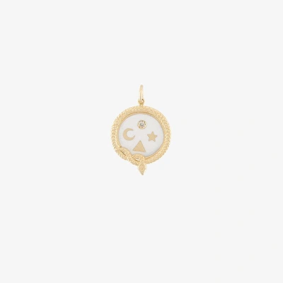 Shop Foundrae 18k Yellow Gold Wholeness Baby Diamond Charm In Metallic