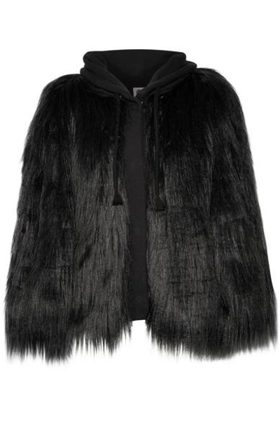 Shop House Of Fluff Yeti Oversized Faux Fur And French Terry Hooded Coat
