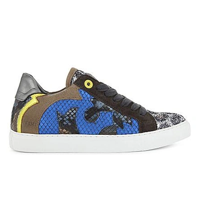 Zv1747 Nash Glitleo Leather Sneakers In Gris