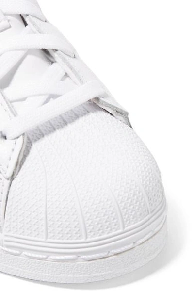 Shop Adidas Originals Superstar Velvet-trimmed Leather Sneakers In White