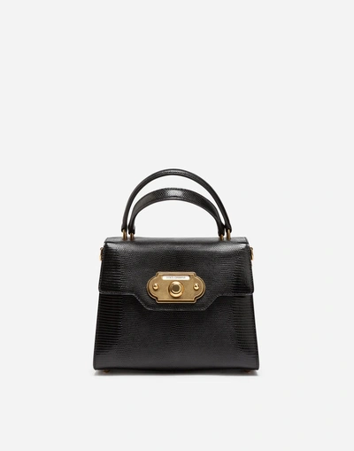 Shop Dolce & Gabbana Leather Welcome Handbag In Black