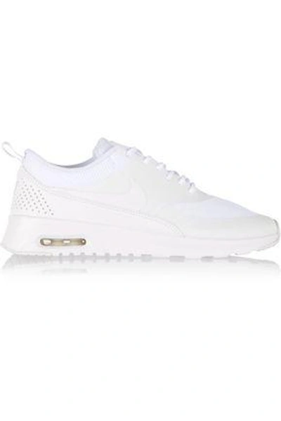 Shop Nike Woman Air Max Thea Mesh And Leather Sneakers White