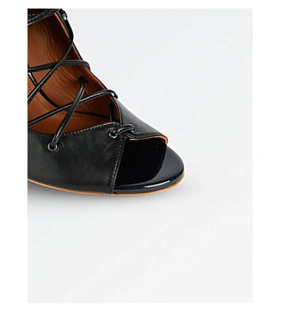 Shop Malone Souliers Savannah Lace-up Leather Sandals In Navy