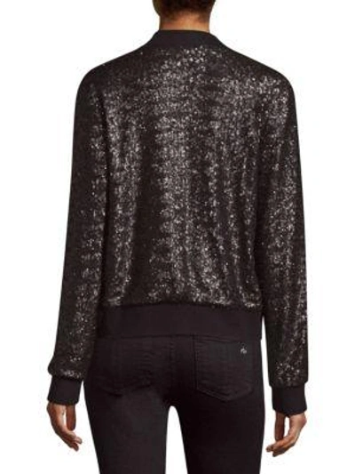 Shop Bailey44 Top Billing Sequin Bomber Jacket In Black