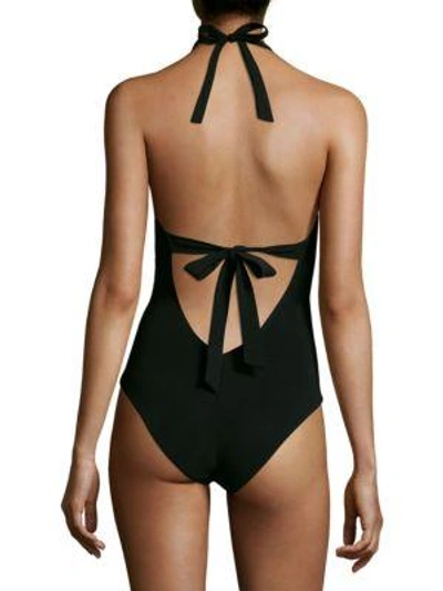 Shop Shan Women's Do You Think I'm Sexy Halter One-piece In Onyx