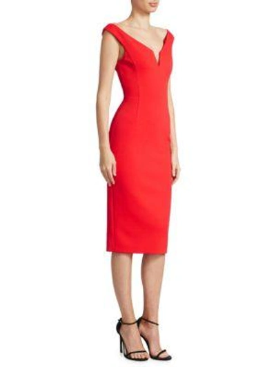 Shop Nicholas Bodycon Midi Dress In Red