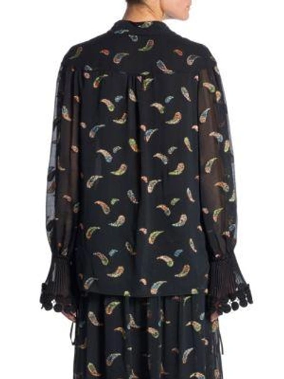 Shop Chloé Paisley Lurex Jacquard Blouse In Black