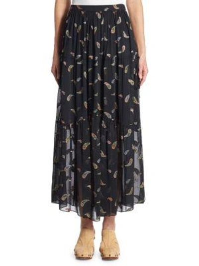 Shop Chloé Paisley Lurex Jacquard Skirt In Black
