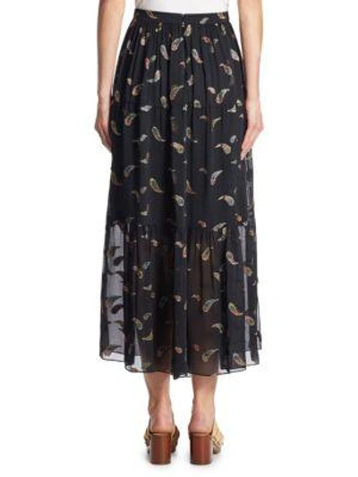 Shop Chloé Paisley Lurex Jacquard Skirt In Black