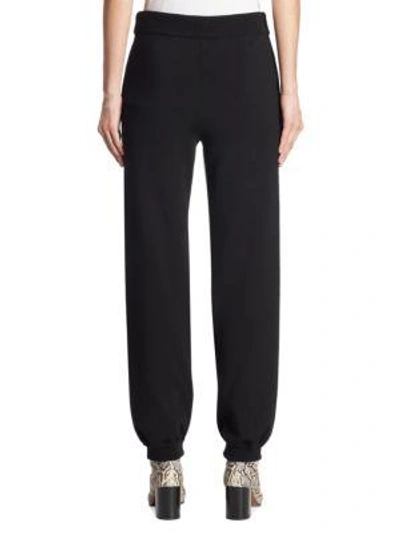 Shop Chloé Check Wool Knit Track Pants In Black