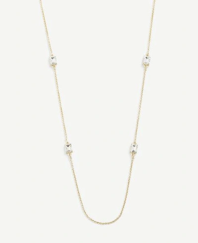 Shop Ann Taylor Crystal Layering Necklace In Gold