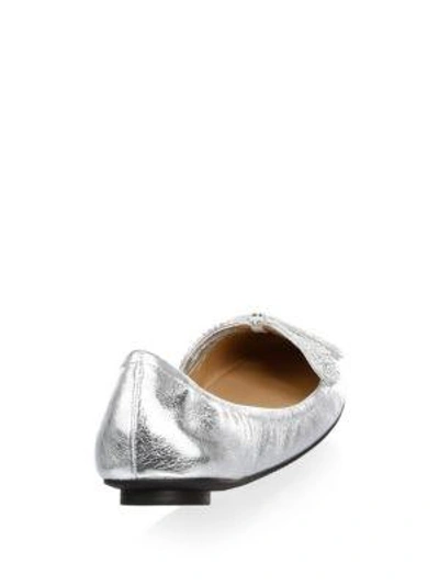 Shop Marc Jacobs Women's Willa Strass Leather Ballet Flats In Silver