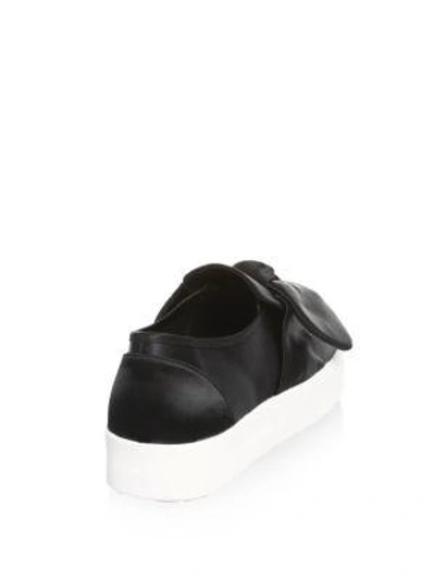 Shop Rebecca Minkoff Lace-up Leather Low-top Sneakers In Black