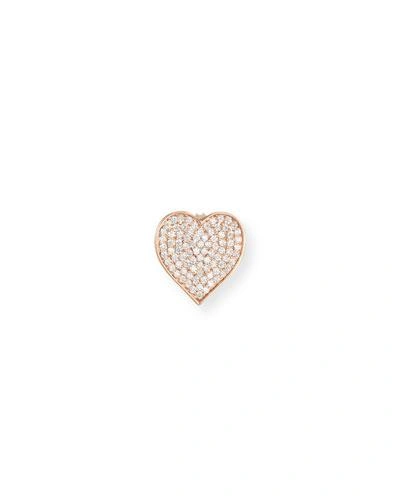 Shop Sydney Evan Oversized Heart Stud Earring With Diamonds In 14k Rose Gold