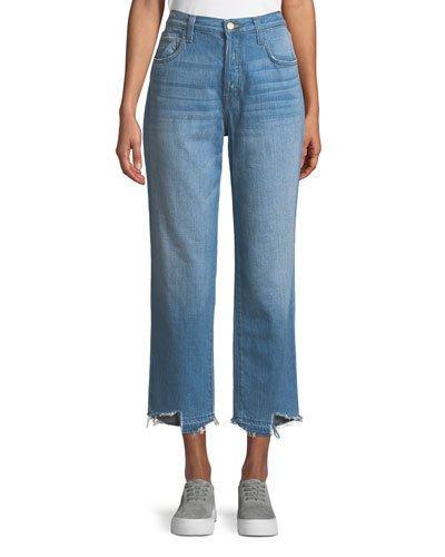 J Brand Ivy High-rise Straight Leg Denim Jeans, Blue In Light Denim ...