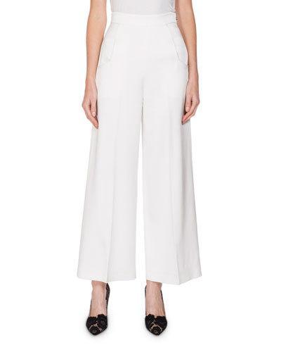 Roland Mouret Ward High-rise Cropped Pants, White | ModeSens