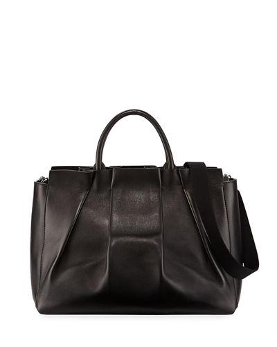 The Row Nappa Peggy Leather Shoulder Bag In Black | ModeSens