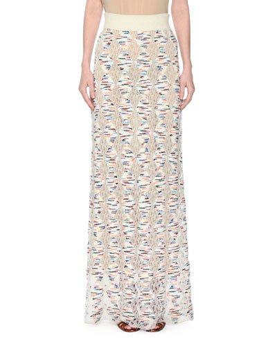 Missoni Wool Blend Open Lace & Tweed Knit Skirt In White | ModeSens