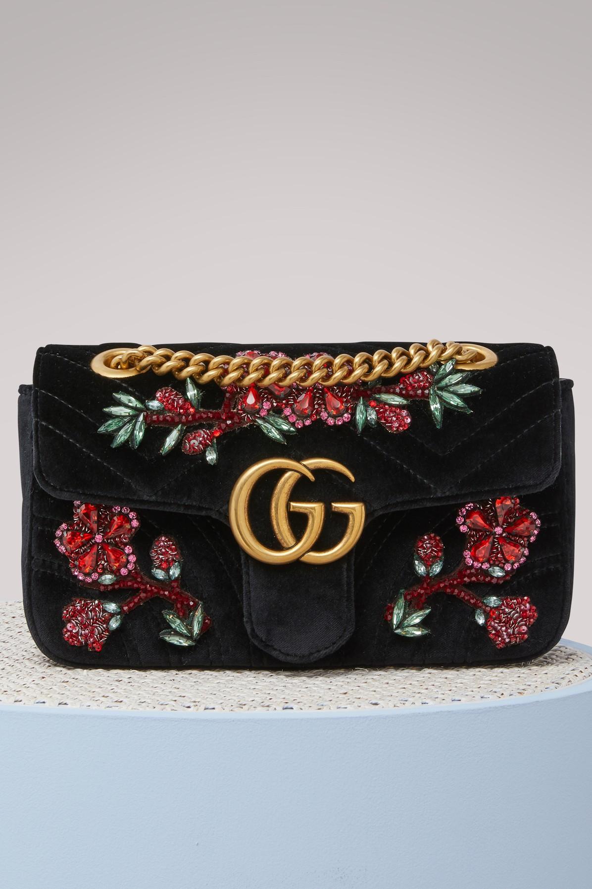 gucci marmont velvet mini bag