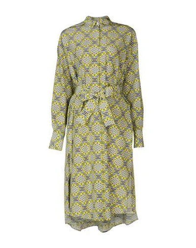 Shop Msgm Knee-length Dress In Yellow