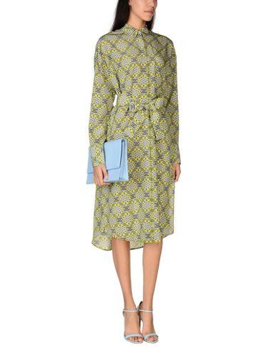 Shop Msgm Knee-length Dress In Yellow