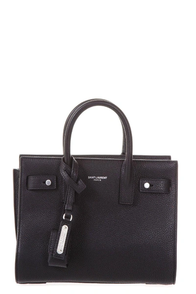Shop Saint Laurent Sac De Jour Nano Pebbled Leather Bag In Black