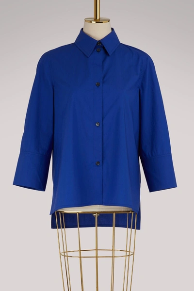 Shop Marni Cropped Sleeve Shirt In Bluette