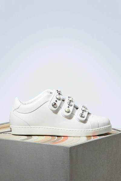 Shop Jimmy Choo Ny Trainers In White
