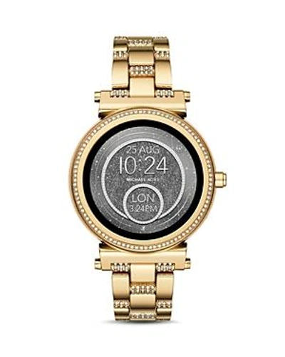 Shop Michael Kors Sofie Pave Touchscreen Smartwatch, 42mm In Gold