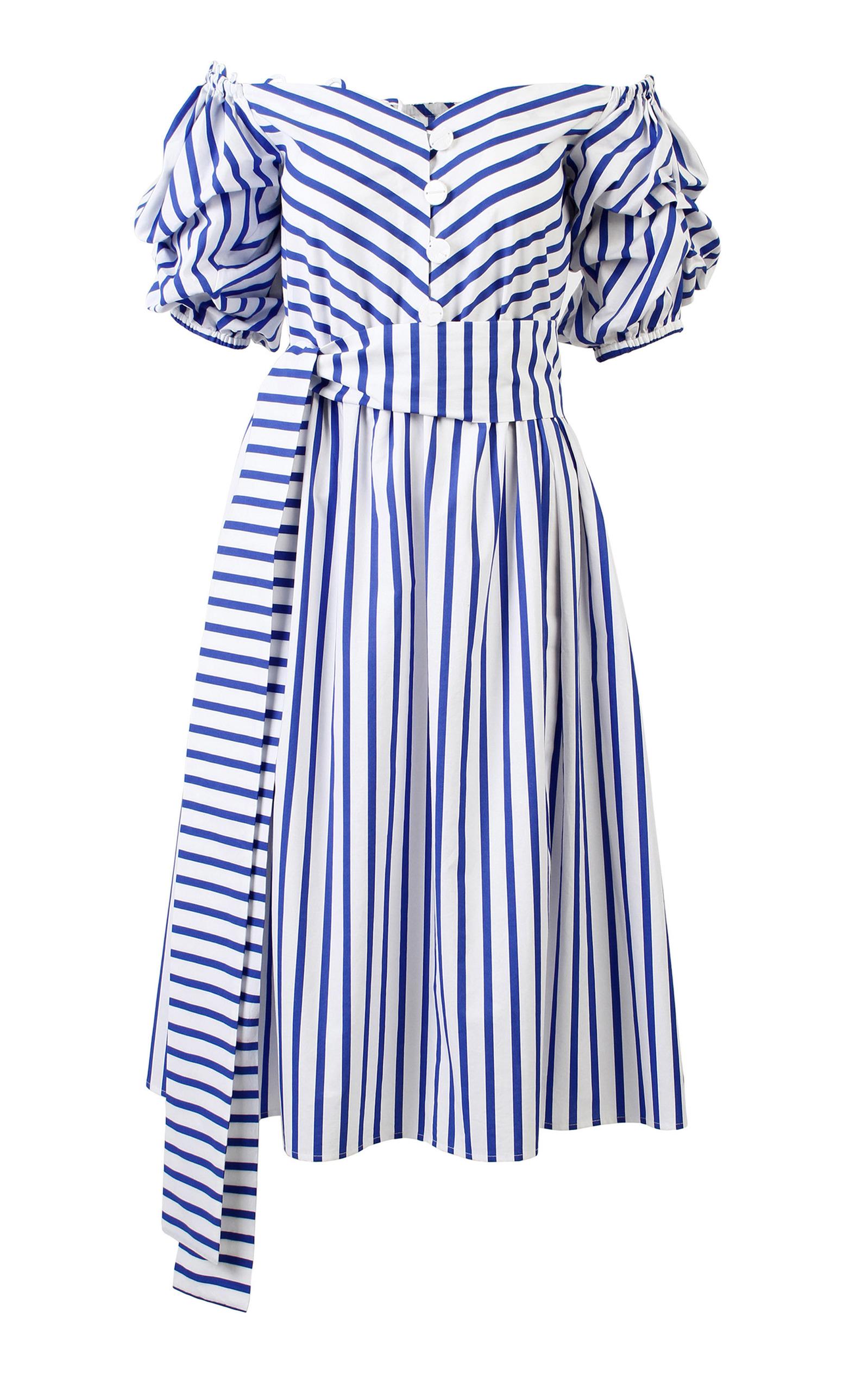 Anouki Striped Off-shoulder Dress | ModeSens