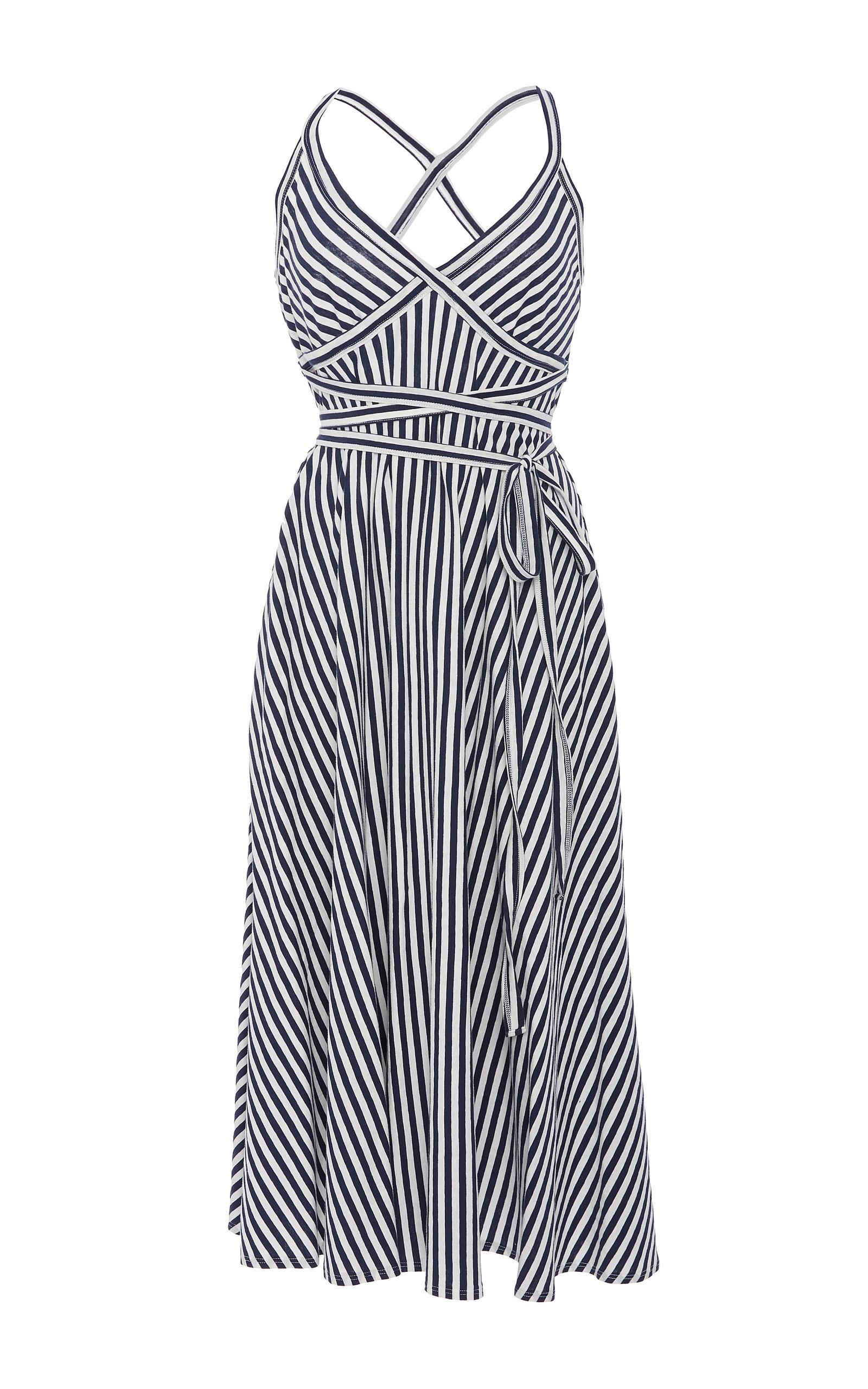 Mds Stripes Talitha Criss Cross Dress In Stripe | ModeSens