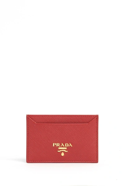 Shop Prada Cardholder In Red