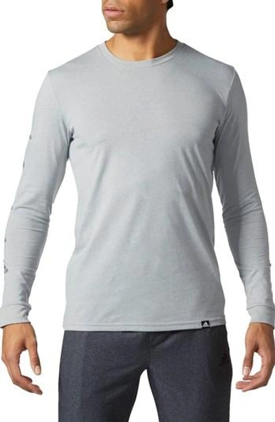Shop Adidas Originals Badge Of Sport Long Sleeve T-shirt In Medium Grey Heather/ Grey