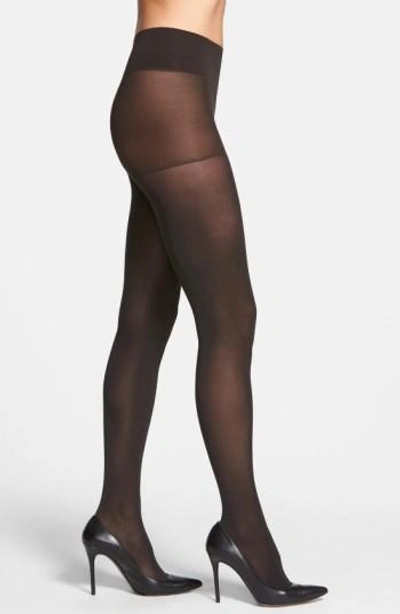 Shop Dkny Opaque Control Top Tights In Black