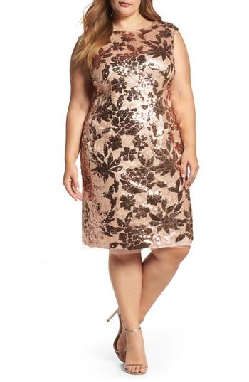 vince camuto rose gold sequin dress