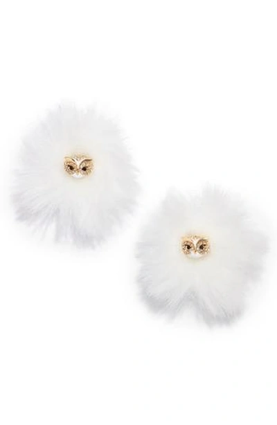Shop Kate Spade Star Bright Owl Reversible Stud Earrings In White Multi
