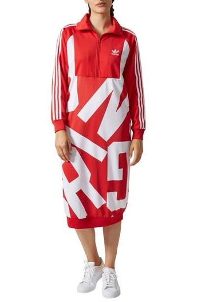 Adidas Originals Bold Age Graphic Track Dress In Collegiate Red/ White |  ModeSens