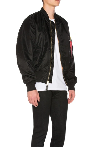 Shop Alpha Industries Ma-1 Blood Chit Bomber In Black